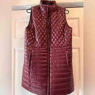 £48.65 • Buy Talbots Cire Long Quilted PrimaLoft Puffer Vest Women's Size Small
