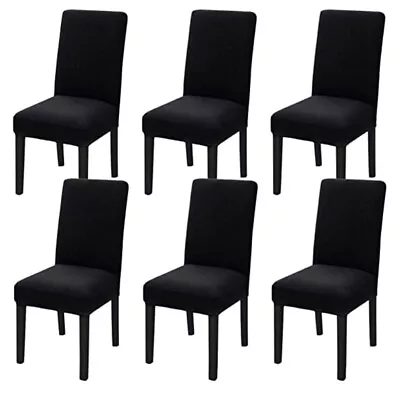 GOMINIMO 6pcs Dining Chair Slipcovers/ Protective Covers (Black) GO-DCS-102-RDT • $43.45
