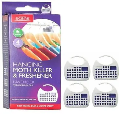 £28.89 • Buy ACANA Moth Hanging Proofer Killer Repellent Freshener Fabric Lavender 4/8/12/16