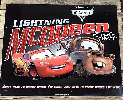 Disney Pixar Cars Lightning McQueen & Mater Metal Tin Decorative Poster Sign • $24.99