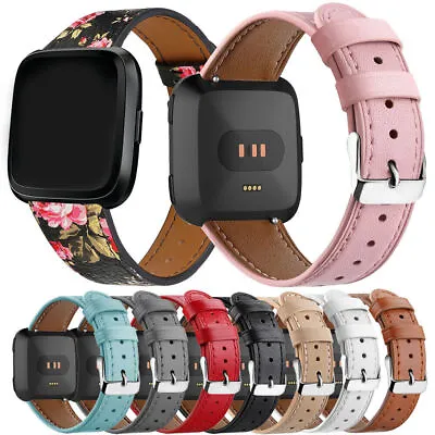 For Fitbit Versa 4 3 Sense 2 Genuine Leather Watch Band Strap Bracelet Watchband • $15.19