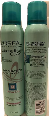 L'Oreal Paris Hair Expert Extraordinary Clay Dry Shampoo 4 Oz Each Lot Of 2 • $12