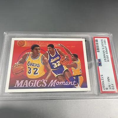 Magic Johnson  Magic Moments  1991 Upper Deck PSA 8 Mint Los Angeles Lakers #29 • $25