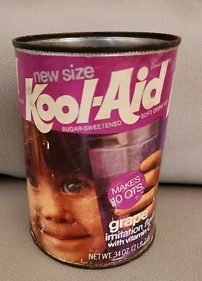 Vintage 1970's 34 Oz Grape Flavor Kool-aid Container Made 10 Quarts  • $20