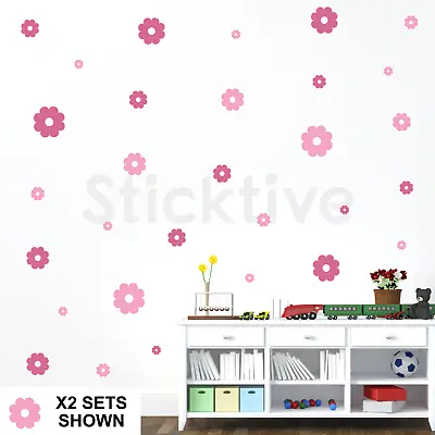 Daisy Flower Wall Stickers Decals  -  Nursery Kids Bedroom Boho Floralglitter • £5.50