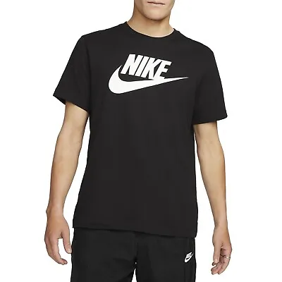 Nike Men's Sportswear Active Short Sleeve T-Shirt In Black/White AR5004-010 • $17.95