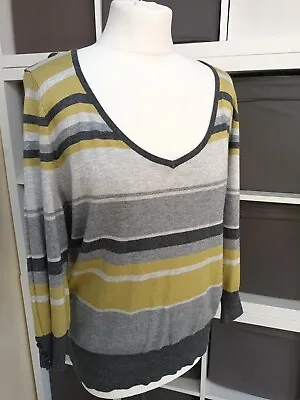 $7.34 • Buy TU - Ladies Size 20 Autumn Winter 3/4  Sleeved Thin Striped Jumper