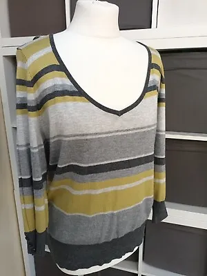 TU - Ladies Size 20 Autumn Winter 3/4  Sleeved Thin Striped Jumper • $7.45