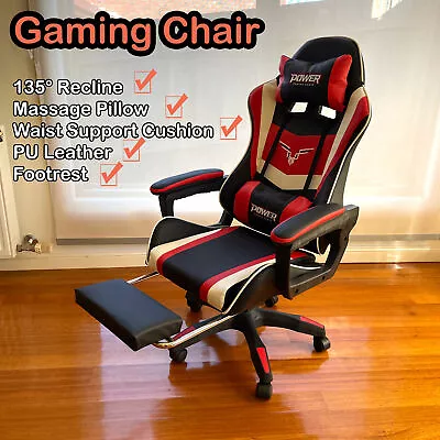$129.99 • Buy Gaming Computer Office Chair Racing Seat PU Leather Executive Racer Footrest
