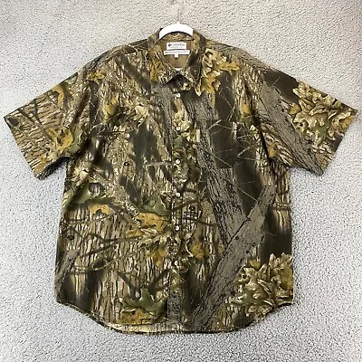 Columbia Mossy Oak Size XL Green Break Up Country Vented Button Up Shirt Mens • $16.99