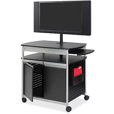 Safco Flat Panel Multimedia Cart Holds 42  39-1/2 X27 X68  BK/SR 8941BL • $994.97