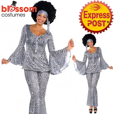 K392  60s 70s Go Go Retro Hippie Dancing Groovy Hippy Disco Fancy Dress Costume • $29.95