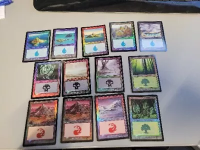 Magic The Gathering MTG 13 FOIL Old Border Basic Land Island Swamp Plains Lot  • $40