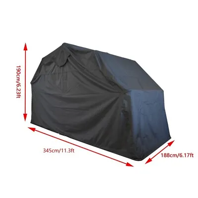 Heavy Duty Motorcycle Storage Garage Shelter Shed Cover Blcak Tent Large • $305.50