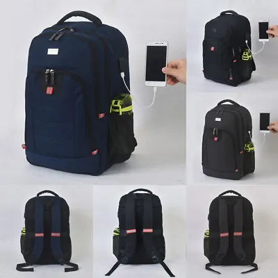 Women Men Backpack Large Anti Theft USB Laptop Rucksack Waterproof School Bag UK • £19.99