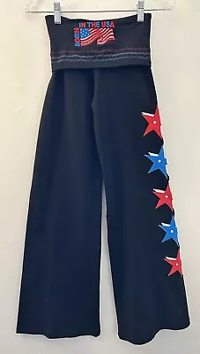 Margarita Active Sz 1 XXS  Long Wide Flared Leggings Born In The USA Black Dance • $49