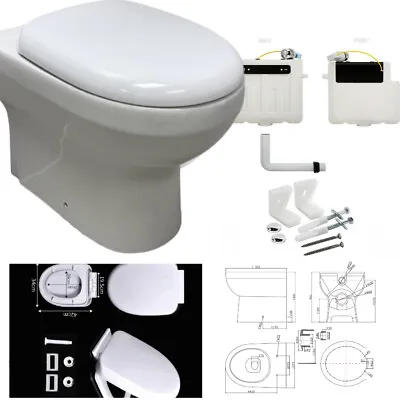 £119.95 • Buy Back To Wall Toilet Pan BTW With Soft Close Seat And Concealed Cistern Modern