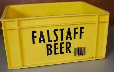 Vintage Falstaff Beer Crate Yellow Plastic 12 Compartment Case Carrier  • $32