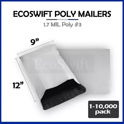 1-10000 9 X 12  EcoSwift  Poly Mailers Envelopes Plastic Shipping Bags 1.70 MIL • $33.99