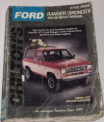 Chilton Ford Ranger/Bronco II 1983-90 Repair Manual 26686 • $7