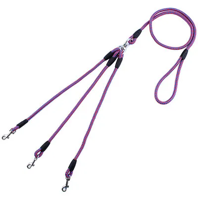 2/3 Way Couplers Dog Leash Lead 55  Long Braided Nylon Double Pet Dog Leash Rope • £5.99