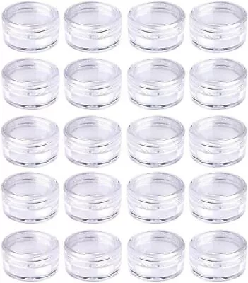 20 Pieces Small Clear Round Travel Sample Jar Pots For Women Creams Make-up Sam • £7.23