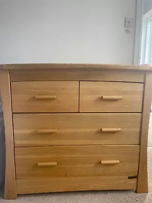 Mamas And Papas Ocean Solid Oak Dresser With Drawers And  Baby Changing Facility • £85