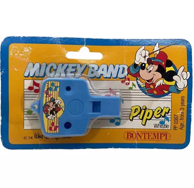 Vintage Bontempi Disney Mickey Mouse Band Piper Whistle Set Sealed Package Italy • $10.94