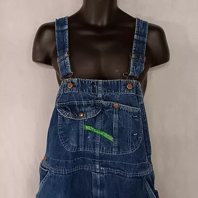 Key Imperial Bib Overalls 40x28 Medium Wash Paint Stained • $28.95