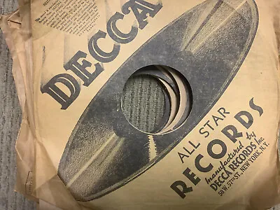 $9.99 • Buy Vintage 78 Rpm Record Sleeves Decca Lot Of 10 Vg