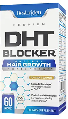 Restoriden DHT Blocker Premium Hair Loss Supplement Hair Growth Treatment • £14.99