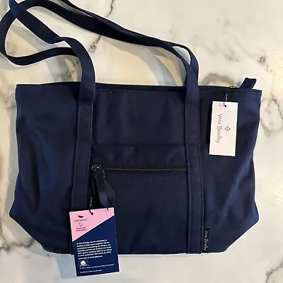 Vera Bradley Small Vera Tote Bag In Classic Navy Pattern. • $62.99