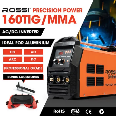 ROSSI 160A AC DC Welder Inverter TIG MMA ARC Stick Welding Aluminium Rod • $529