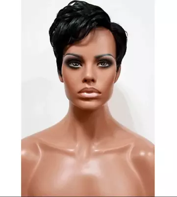 Modu Anytime Short Synthetic Unbalanced Soft Feather Straight Boycut Harriet Wig • $29.99