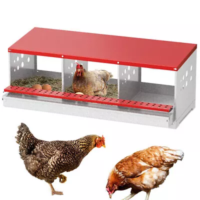 3 Hole Hen Chicken Poultry Nest Box Highest Quality Metal Laying Box Wall Mount • $97.10