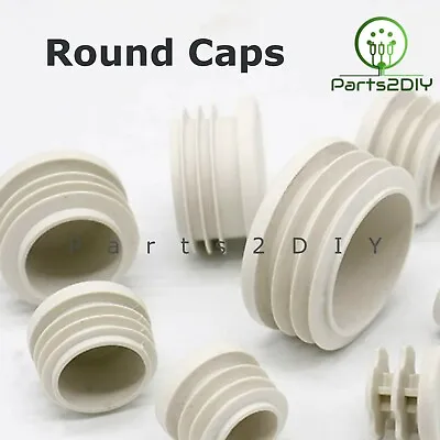 £2 • Buy White Round Plastic Blanking End Cap Caps Tube Pipe Inserts Plug Bung Post UK