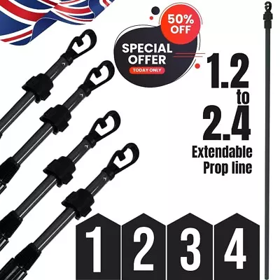 2.4m Heavy Duty Extendable Prop Line Clothes Washing Pole Outdoor Support Dry Uk • £16.99