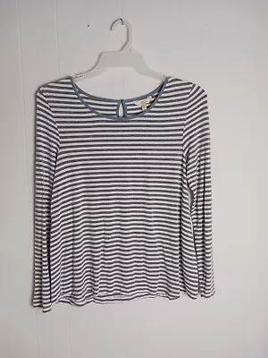 Matilda Jane Women's Gray & White Striped Long Sleeve Shirt Size Small  • $14