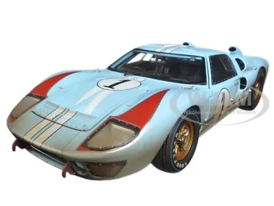 1966 Ford Gt-40 Mk Ii #1 Light Blue Dirty Version 1/18 Shelby Collectibles Sc405 • $66.99