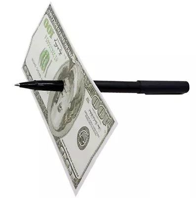 Magic Trick Pen Through Dollar - Piercing Pen - FREE First Class Shipping! • $6.50