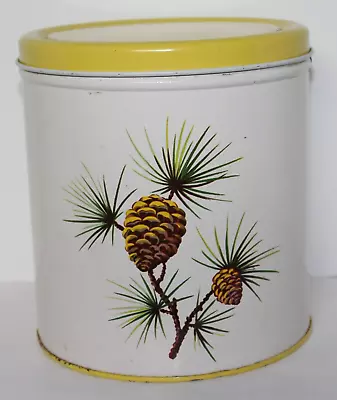 Vintage DECOWARE Tin PINECONE Canister Kitchen Storage Container • $14.99