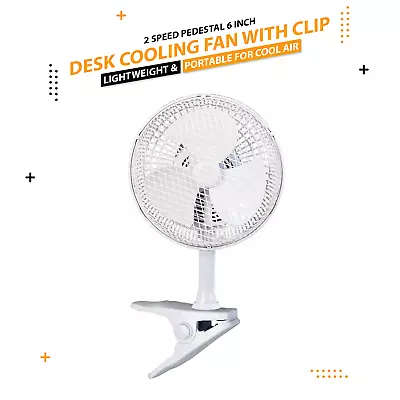 £11.45 • Buy PORTABLE DESK FANS COOLING 6 Inch Clip FANS 2 SPEED FAN HOME OFFICE