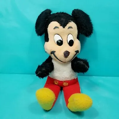 Vintage Disney Stuffed Plush Mickey Mouse Red Black 15  Eyes Scratch Nose Gone • $16.99