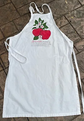Vintage Smock Apron Top With Apples & Definition • $3.50