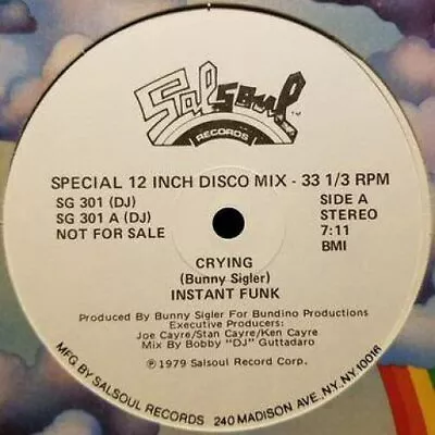 Instant Funk - Crying /  Dark Vader U.s. Promo 12  Single Record 1979 2 Tracks • $11.99