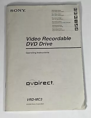 Sony DVD Recorder VRD-MC3 DVDirect VHS To DVD Converter - MANUAL ONLY • $14.95