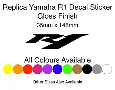 Yamaha R1 YZF YZFR1 R1 Replica Sticker Decal Pair 35mm X 148mm  • £6