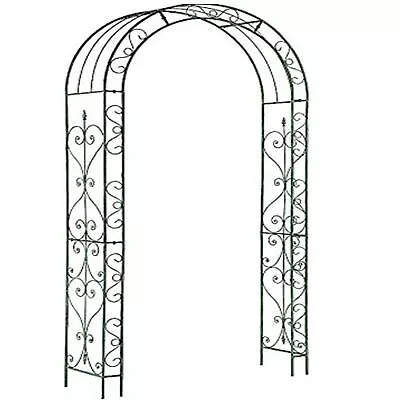 Metal Garden Patio Loire Arch Rose Arbour Archway Climbing Plant Trellis Black • £49.99