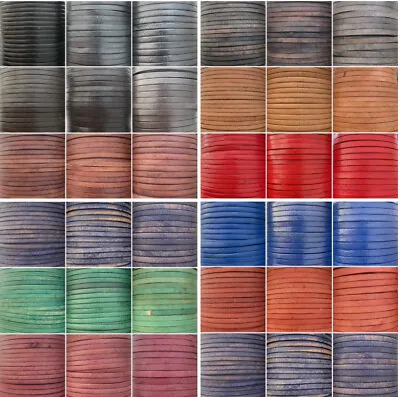 Flat 3 4 4x2 5mm Real Genuine Craft Jewellery Leather String Cord Lace Thong • £38.24