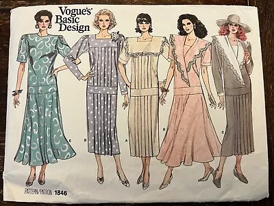 Vogue 1846 Uncut Sewing Pattern Misses' Dress Size 8-10-12 • $9.99